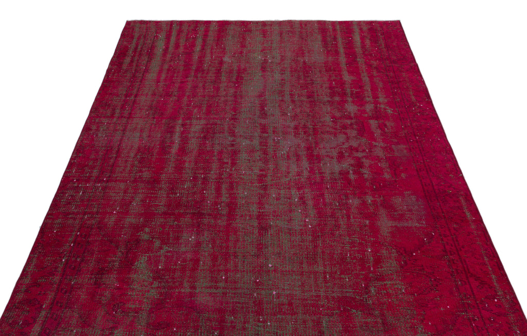 Red Over Dyed Vintage Rug 5'6'' x 8'5'' ft 167 x 256 cm