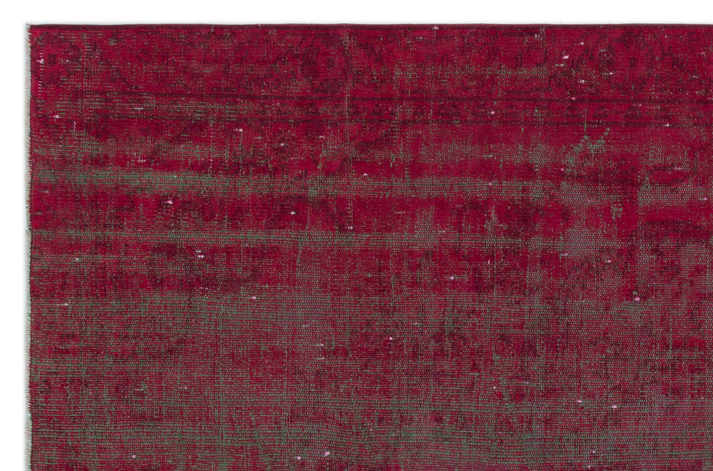 Red Over Dyed Vintage Rug 5'6'' x 8'5'' ft 167 x 256 cm