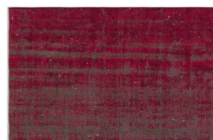 Red Over Dyed Vintage Rug 5'6'' x 8'5'' ft 167 x 256 cm