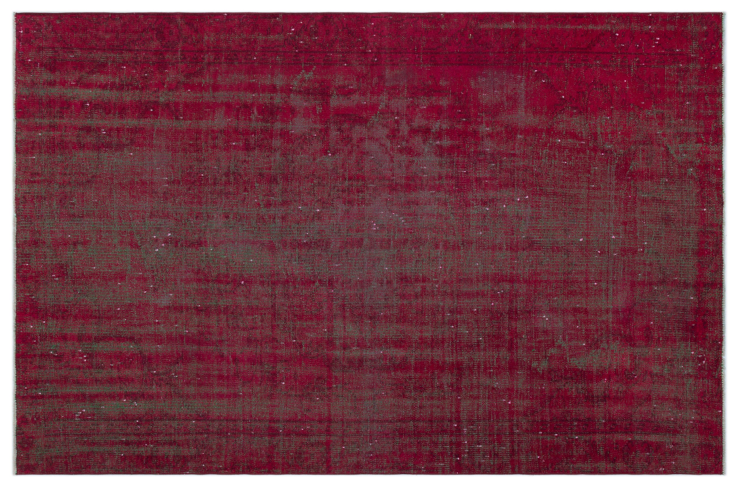Red Over Dyed Vintage Rug 5'6'' x 8'5'' ft 167 x 256 cm