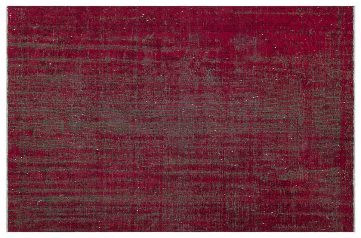 Red Over Dyed Vintage Rug 5&#39;6&#39;&#39; x 8&#39;5&#39;&#39; ft 167 x 256 cm