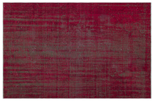 Red Over Dyed Vintage Rug 5'6'' x 8'5'' ft 167 x 256 cm