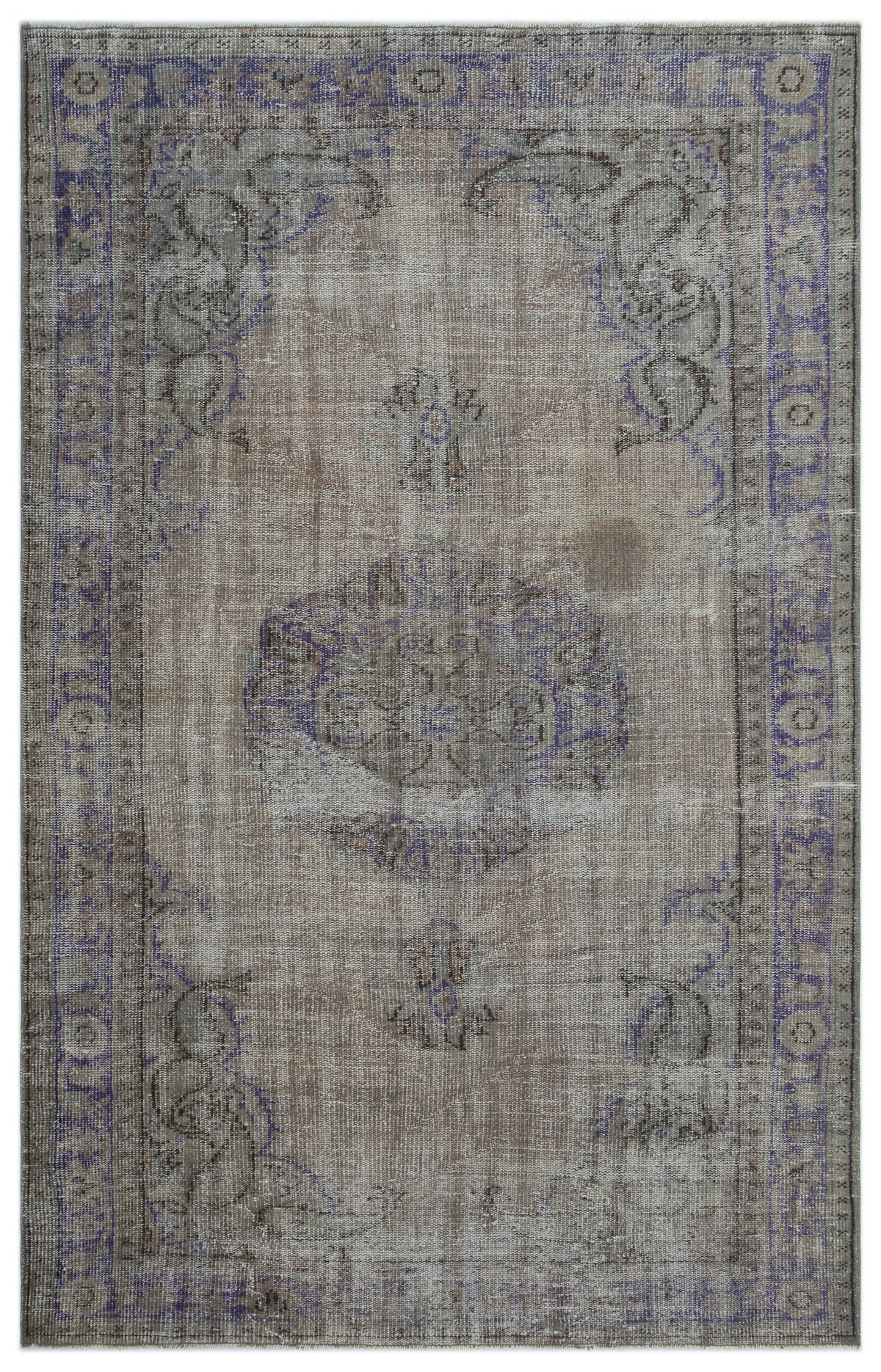 Gray Over Dyed Vintage Rug 5&#39;7&#39;&#39; x 8&#39;10&#39;&#39; ft 170 x 269 cm