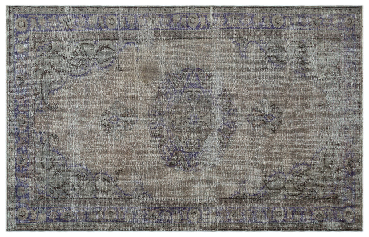 Gray Over Dyed Vintage Rug 5&#39;7&#39;&#39; x 8&#39;10&#39;&#39; ft 170 x 269 cm