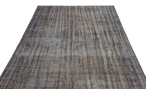Gray Over Dyed Vintage Rug 6'3'' x 8'8'' ft 191 x 263 cm