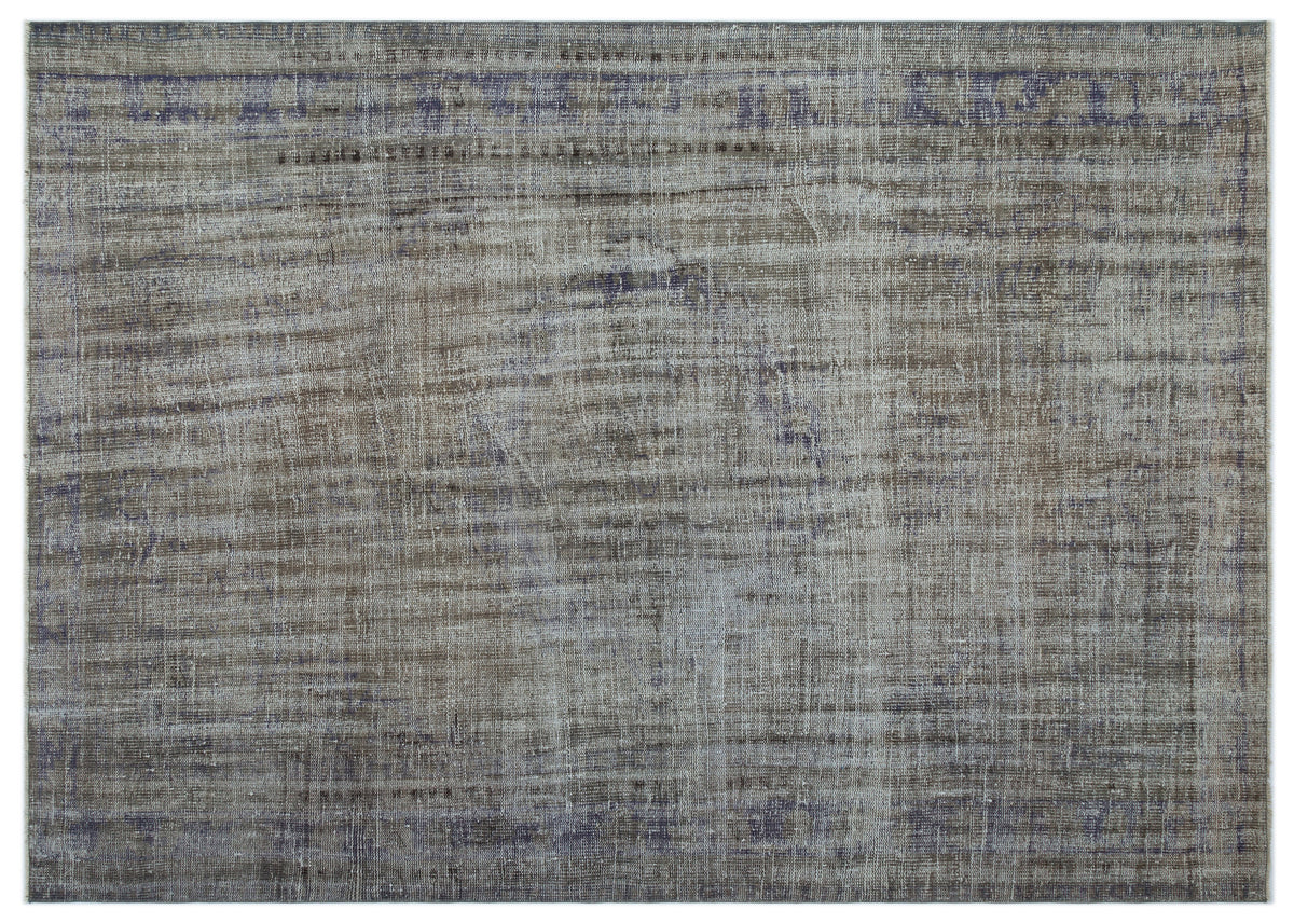 Gray Over Dyed Vintage Rug 6&#39;3&#39;&#39; x 8&#39;8&#39;&#39; ft 191 x 263 cm