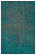 Turquoise  Over Dyed Vintage Rug 5'10'' x 8'6'' ft 177 x 260 cm
