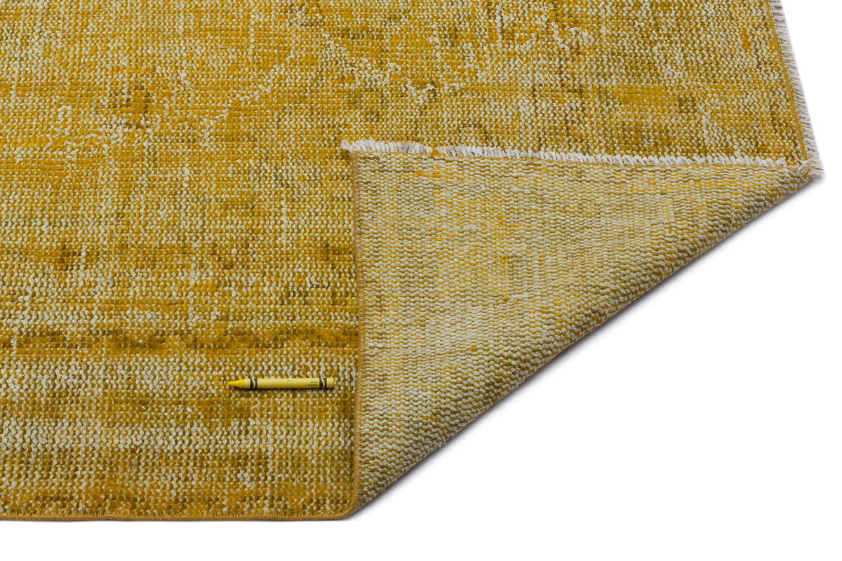 Yellow Over Dyed Vintage Rug 6&#39;4&#39;&#39; x 9&#39;2&#39;&#39; ft 193 x 280 cm