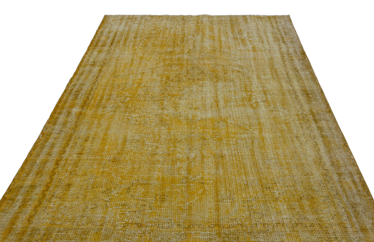 Yellow Over Dyed Vintage Rug 6&#39;4&#39;&#39; x 9&#39;2&#39;&#39; ft 193 x 280 cm