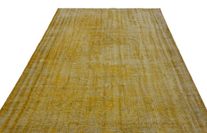 Yellow Over Dyed Vintage Rug 6'4'' x 9'2'' ft 193 x 280 cm