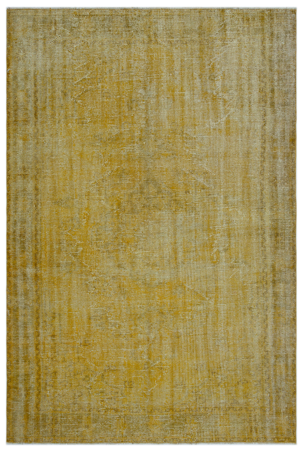 Yellow Over Dyed Vintage Rug 6'4'' x 9'2'' ft 193 x 280 cm