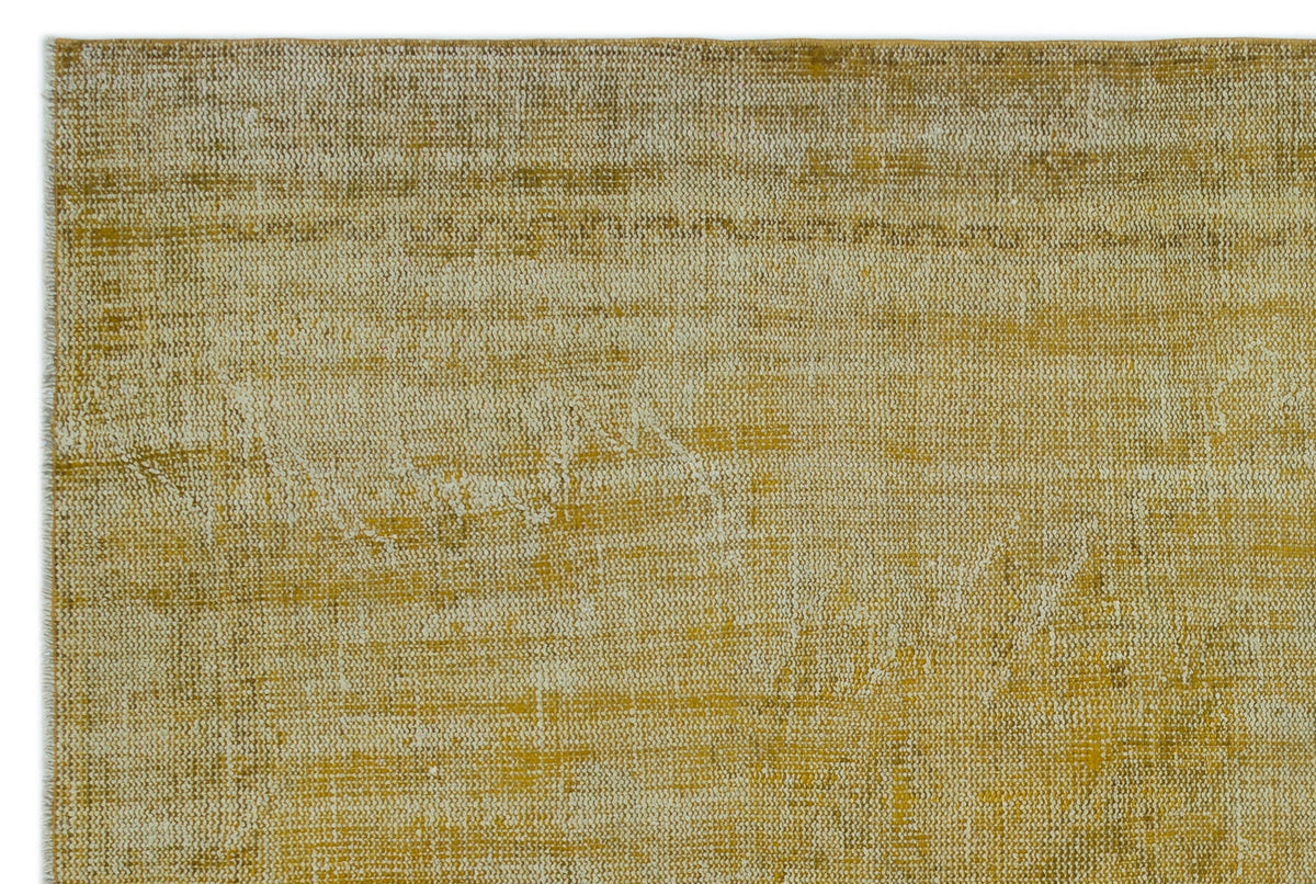 Yellow Over Dyed Vintage Rug 6&#39;4&#39;&#39; x 9&#39;2&#39;&#39; ft 193 x 280 cm
