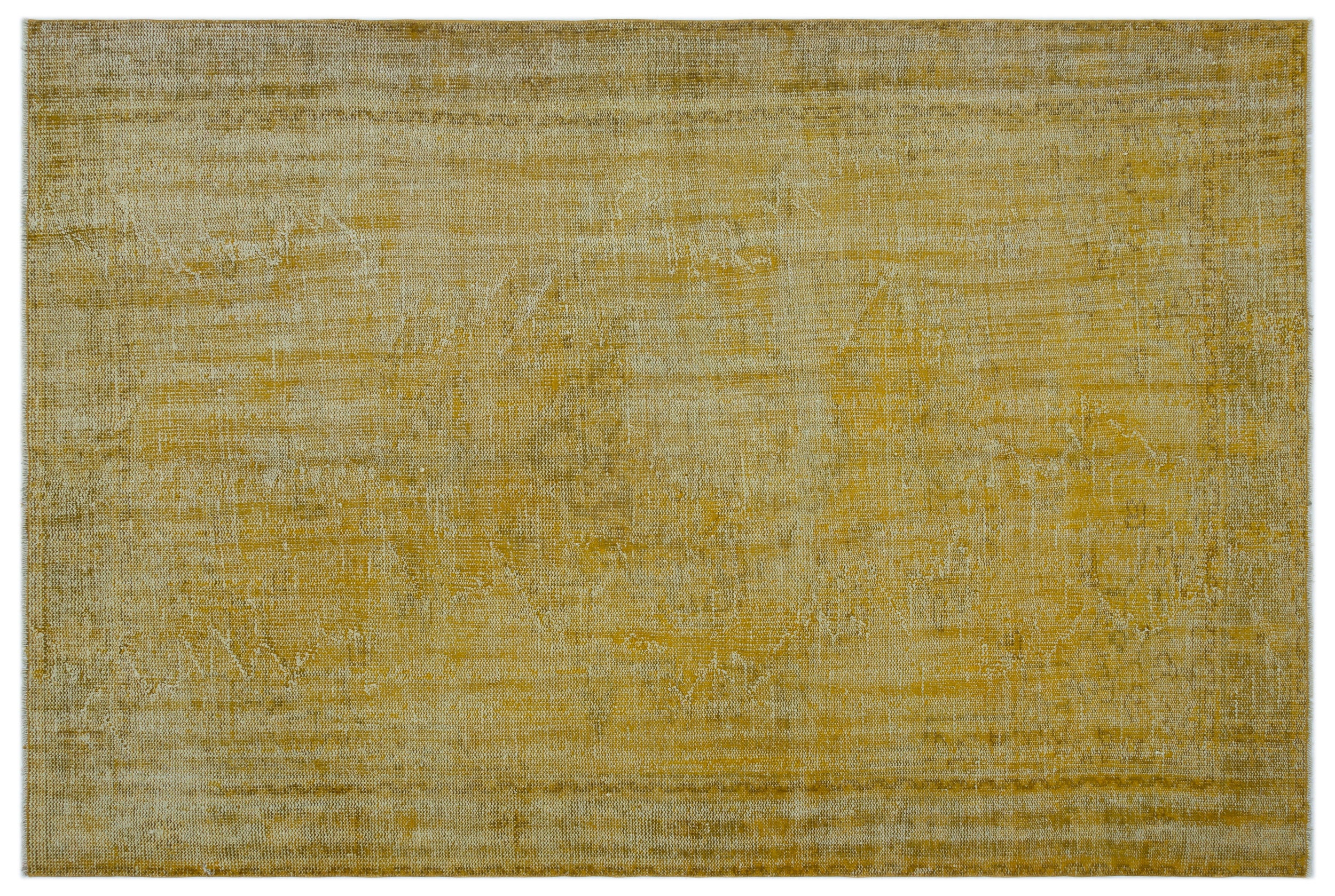 Yellow Over Dyed Vintage Rug 6'4'' x 9'2'' ft 193 x 280 cm
