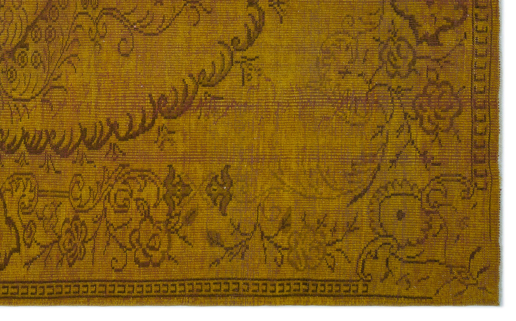Yellow Over Dyed Vintage Rug 5'11'' x 9'7'' ft 180 x 293 cm