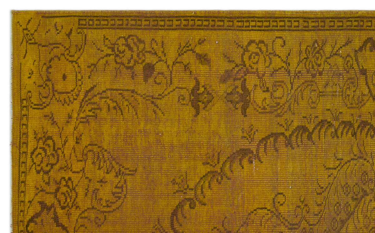 Yellow Over Dyed Vintage Rug 5&#39;11&#39;&#39; x 9&#39;7&#39;&#39; ft 180 x 293 cm