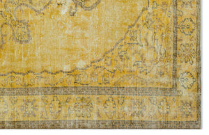 Yellow Over Dyed Vintage Rug 5'7'' x 8'8'' ft 169 x 265 cm