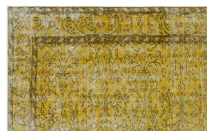 Yellow Over Dyed Vintage Rug 5'5'' x 8'7'' ft 166 x 262 cm