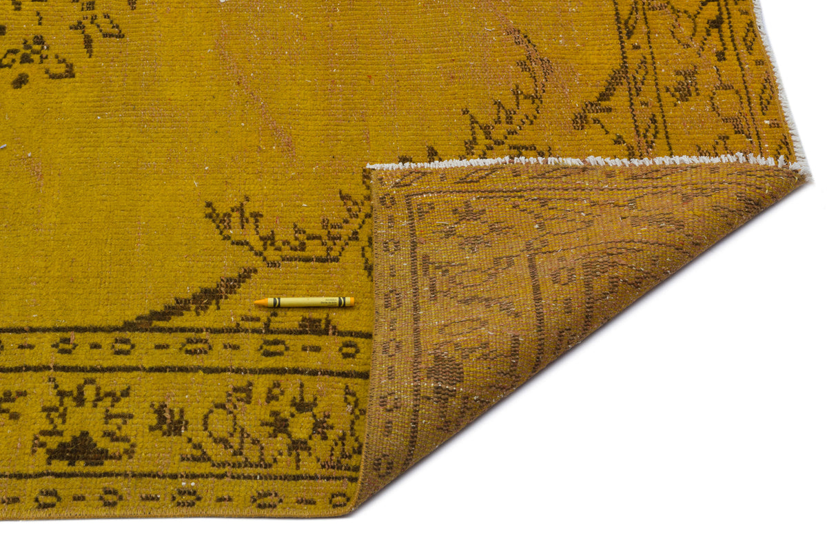 Yellow Over Dyed Vintage Rug 5&#39;0&#39;&#39; x 8&#39;11&#39;&#39; ft 153 x 273 cm