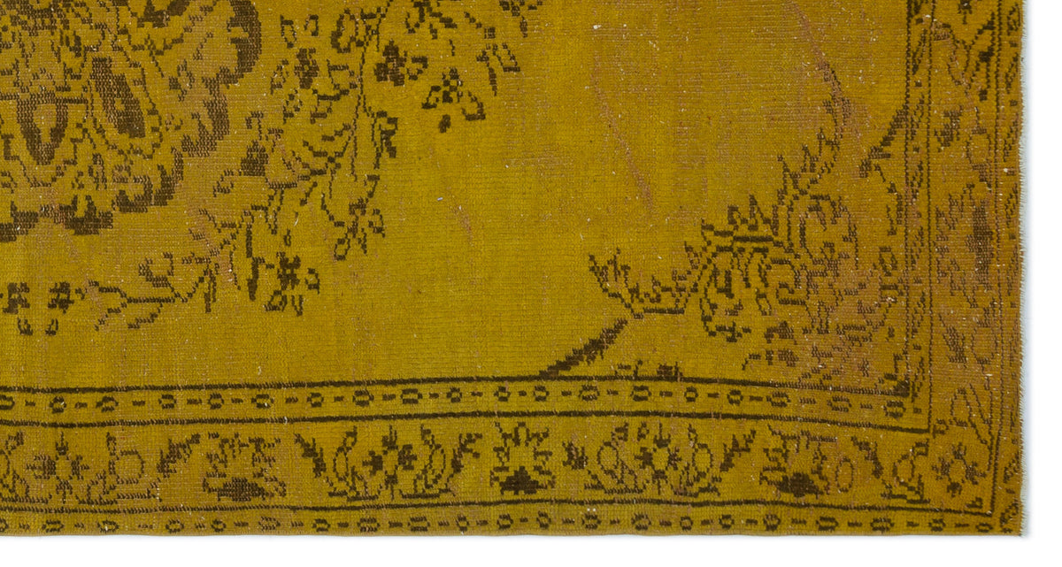 Yellow Over Dyed Vintage Rug 5&#39;0&#39;&#39; x 8&#39;11&#39;&#39; ft 153 x 273 cm