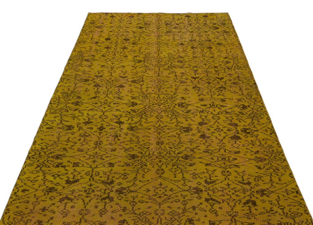 Yellow Over Dyed Vintage Rug 4'9'' x 8'0'' ft 146 x 244 cm