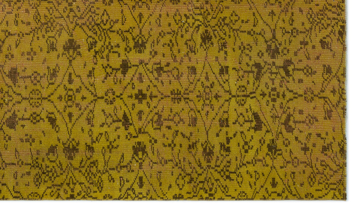 Yellow Over Dyed Vintage Rug 4&#39;9&#39;&#39; x 8&#39;0&#39;&#39; ft 146 x 244 cm