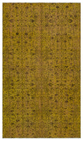 Yellow Over Dyed Vintage Rug 4'9'' x 8'0'' ft 146 x 244 cm