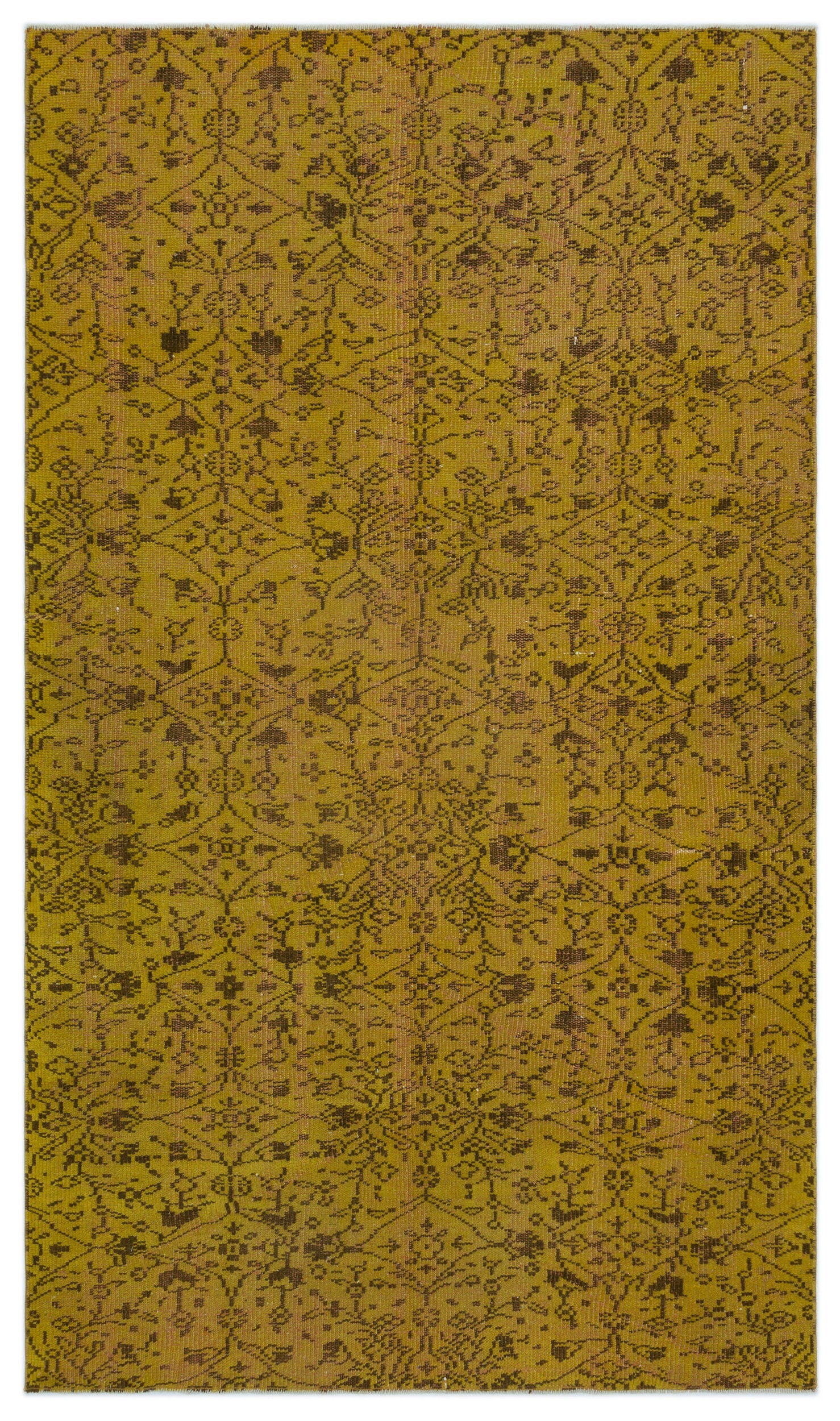 Yellow Over Dyed Vintage Rug 4'9'' x 8'0'' ft 146 x 244 cm