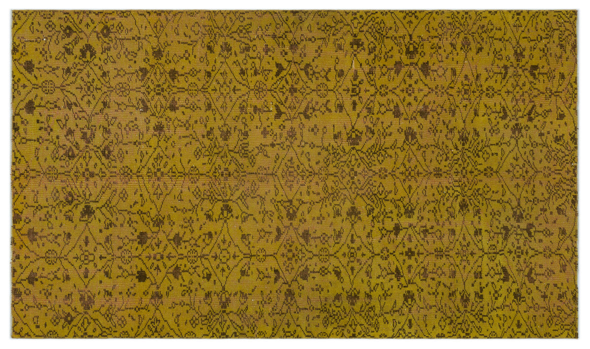 Yellow Over Dyed Vintage Rug 4&#39;9&#39;&#39; x 8&#39;0&#39;&#39; ft 146 x 244 cm