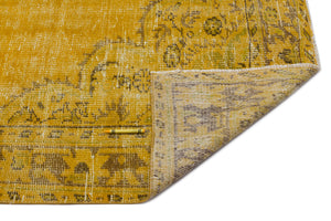 Yellow Over Dyed Vintage Rug 5'9'' x 9'4'' ft 176 x 285 cm
