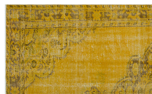 Yellow Over Dyed Vintage Rug 5'9'' x 9'4'' ft 176 x 285 cm