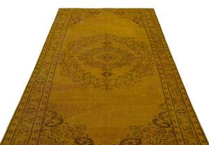 Yellow Over Dyed Vintage Rug 5'1'' x 8'10'' ft 154 x 268 cm