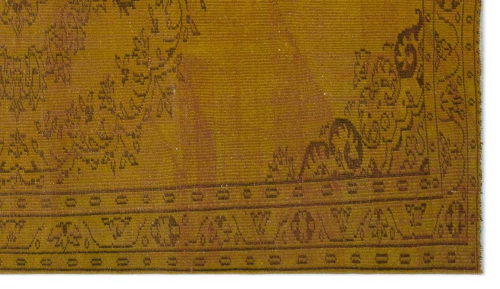 Yellow Over Dyed Vintage Rug 5'1'' x 8'10'' ft 154 x 268 cm