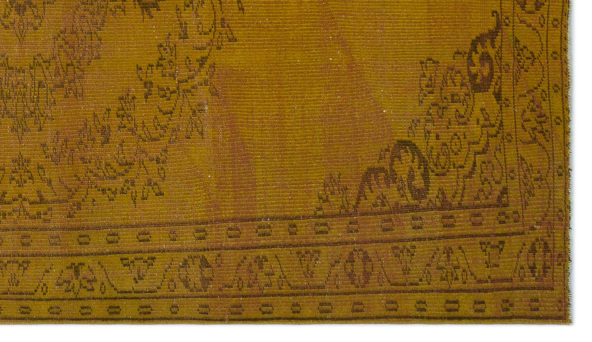 Yellow Over Dyed Vintage Rug 5&#39;1&#39;&#39; x 8&#39;10&#39;&#39; ft 154 x 268 cm