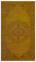 Yellow Over Dyed Vintage Rug 5'1'' x 8'10'' ft 154 x 268 cm