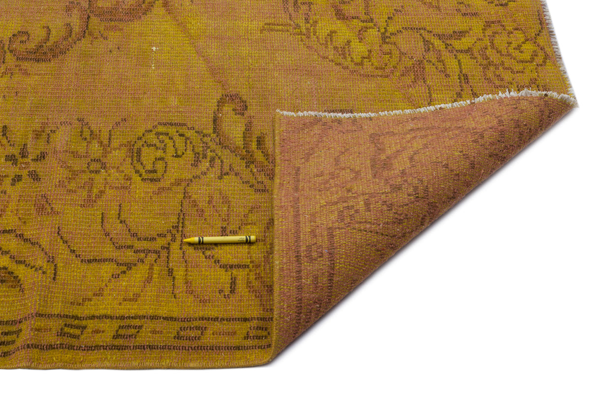 Yellow Over Dyed Vintage Rug 5&#39;10&#39;&#39; x 9&#39;1&#39;&#39; ft 179 x 277 cm