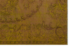Yellow Over Dyed Vintage Rug 5'10'' x 9'1'' ft 179 x 277 cm