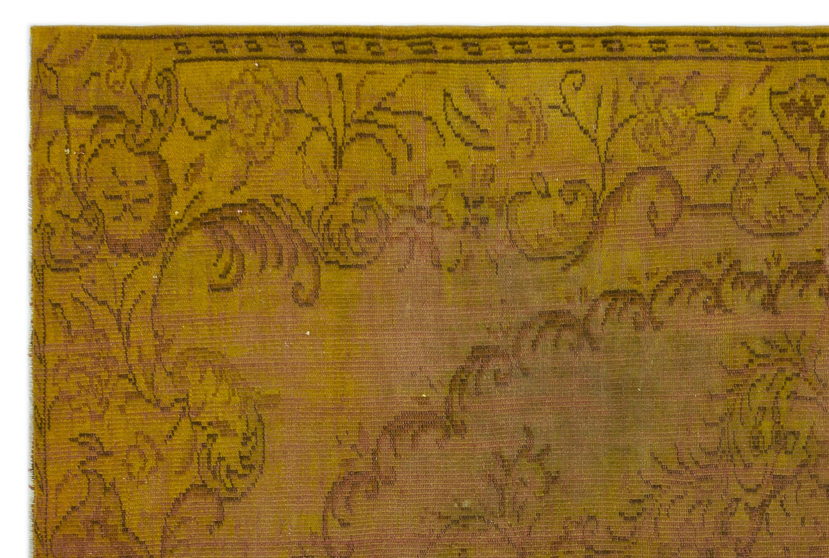 Yellow Over Dyed Vintage Rug 5&#39;10&#39;&#39; x 9&#39;1&#39;&#39; ft 179 x 277 cm