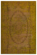 Yellow Over Dyed Vintage Rug 5'10'' x 9'1'' ft 179 x 277 cm