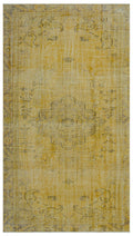 Yellow Over Dyed Vintage Rug 5'7'' x 9'12'' ft 170 x 304 cm