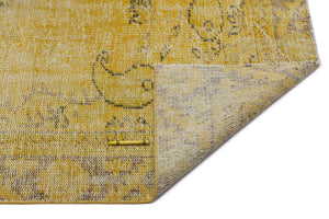 Yellow Over Dyed Vintage Rug 5'7'' x 9'12'' ft 170 x 304 cm
