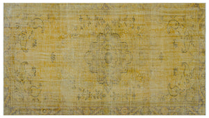 Yellow Over Dyed Vintage Rug 5'7'' x 9'12'' ft 170 x 304 cm