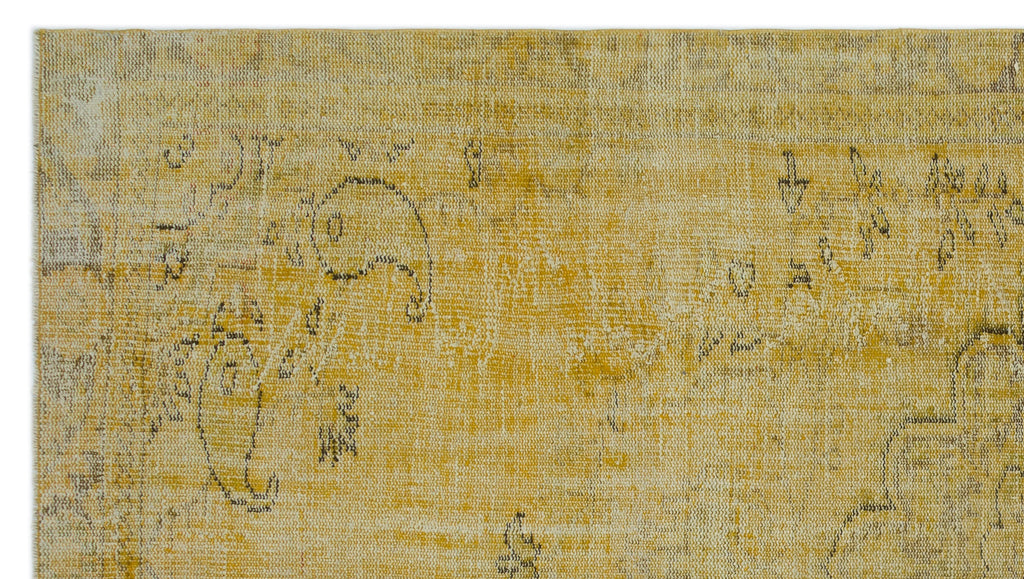Yellow Over Dyed Vintage Rug 5'7'' x 9'12'' ft 170 x 304 cm
