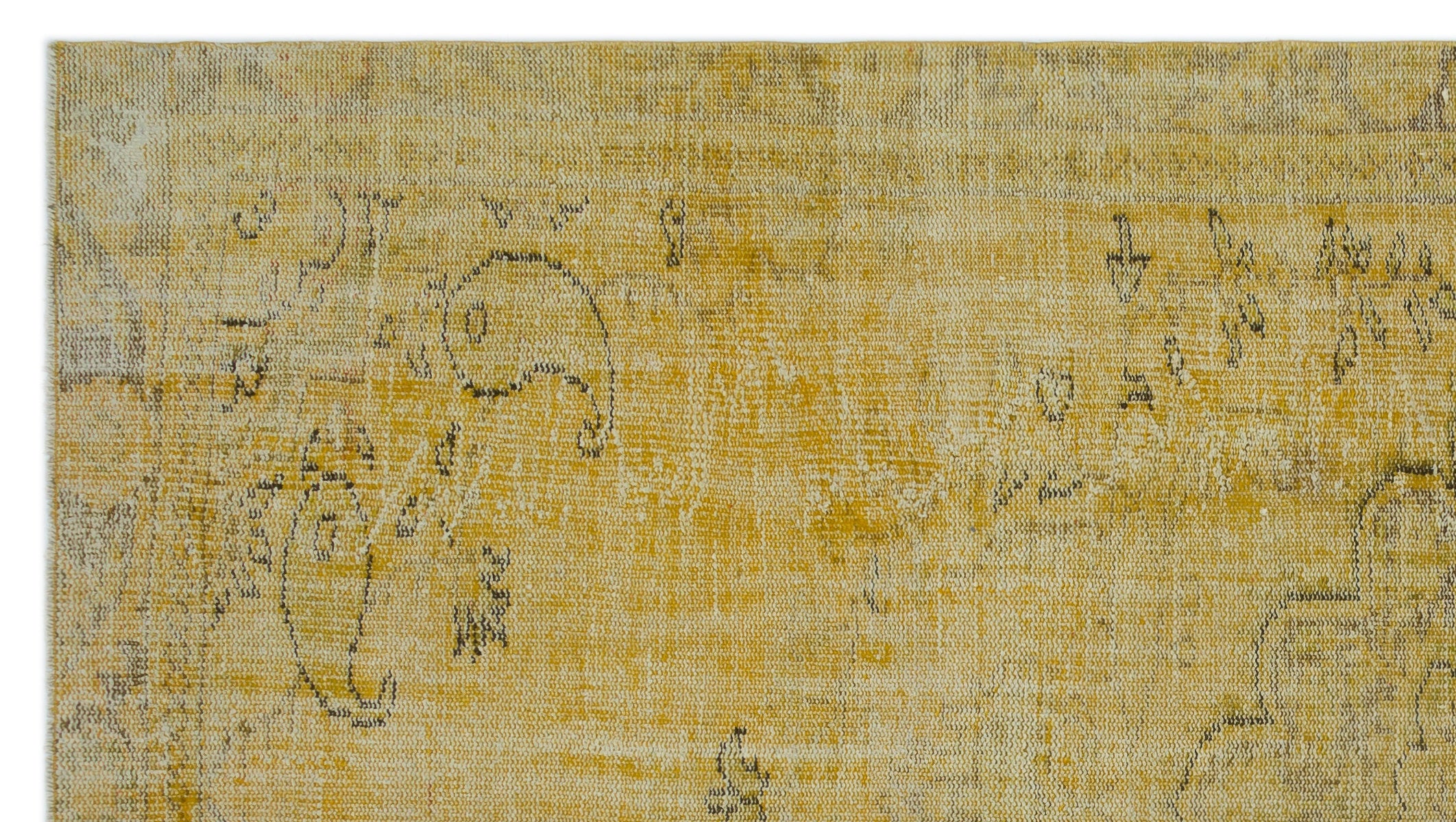 Yellow Over Dyed Vintage Rug 5'7'' x 9'12'' ft 170 x 304 cm