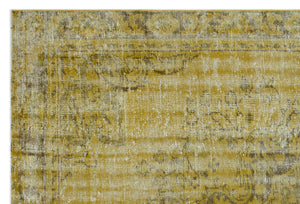 Yellow Over Dyed Vintage Rug 6'2'' x 9'1'' ft 189 x 277 cm