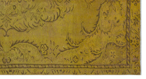 Yellow Over Dyed Vintage Rug 5'3'' x 9'3'' ft 159 x 283 cm