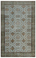 Green Over Dyed Vintage Rug 5'8'' x 9'2'' ft 173 x 279 cm