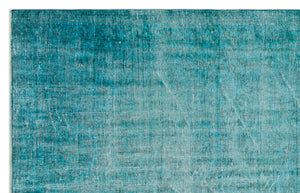 Turquoise  Over Dyed Vintage Rug 5'12'' x 9'6'' ft 182 x 290 cm
