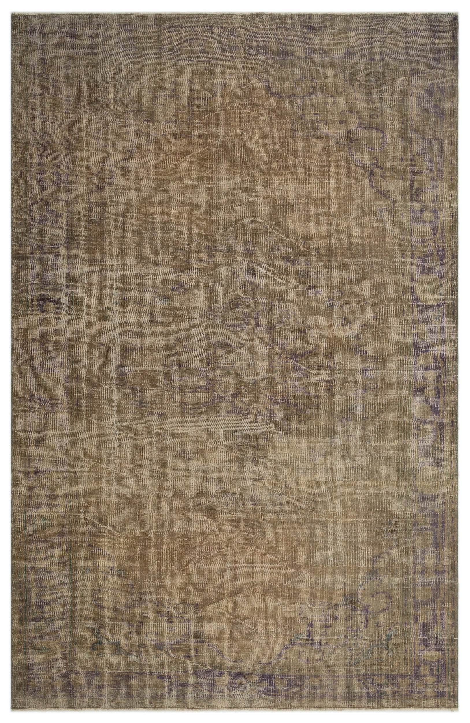 Brown Over Dyed Vintage Rug 6'3'' x 9'10'' ft 190 x 300 cm