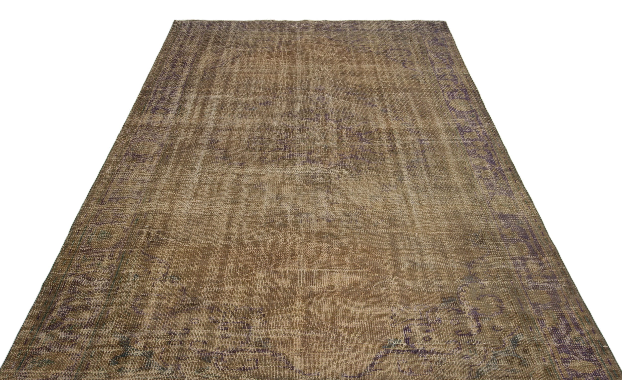 Brown Over Dyed Vintage Rug 6'3'' x 9'10'' ft 190 x 300 cm