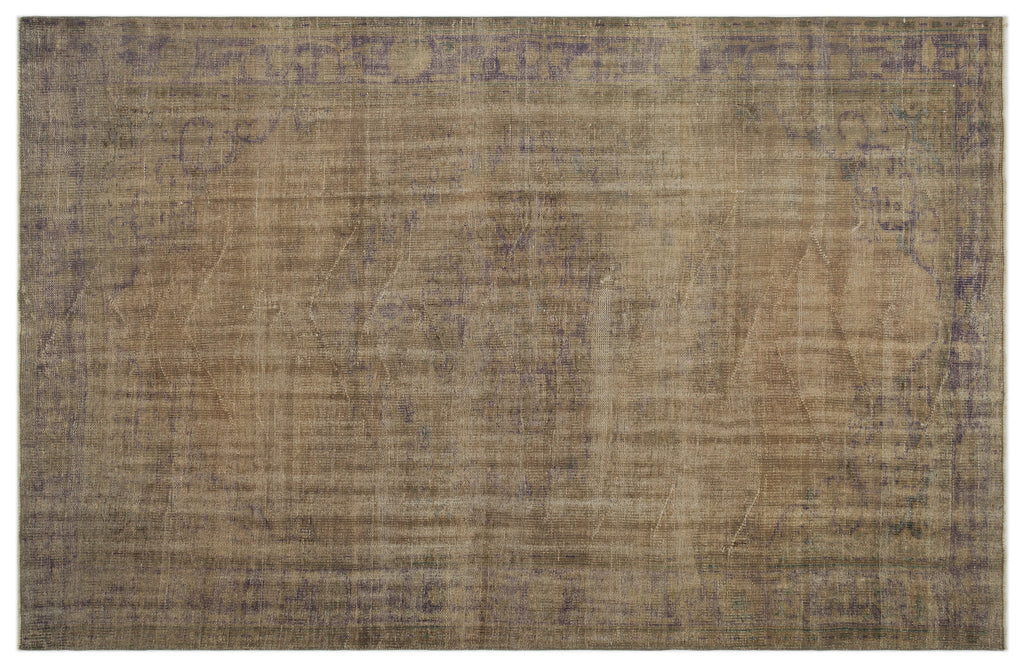 Brown Over Dyed Vintage Rug 6'3'' x 9'10'' ft 190 x 300 cm